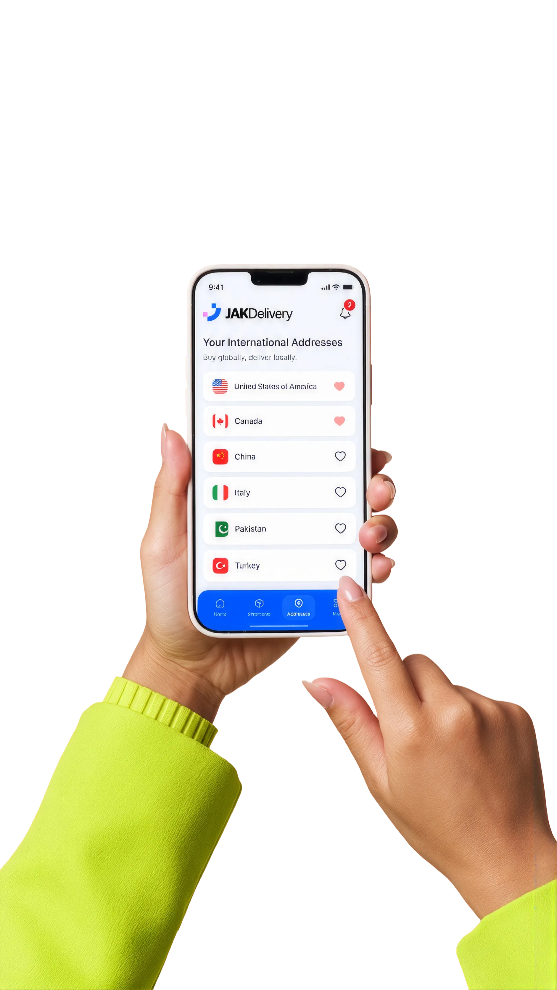 JAK Delivery app on a phone
